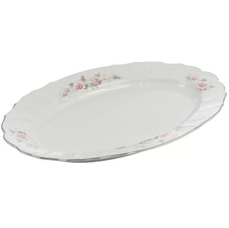 Блюдо овальное Thun Бледные розы 39 см