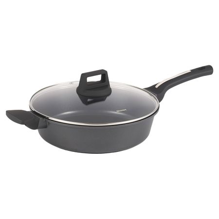 Сковорода Werner Nero с двухслойным антипригарным покрытием с крышкой 28,0x7,5 см бакелитовые шайбы m2 m12