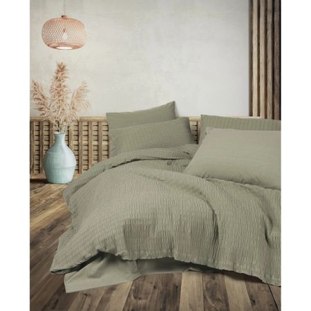 Комплект постельного белья двуспальный Cotton Box liny зеленый декоративные подушки наволочки patchwork полиэстер хлопок pu кожа чёрно бело серые