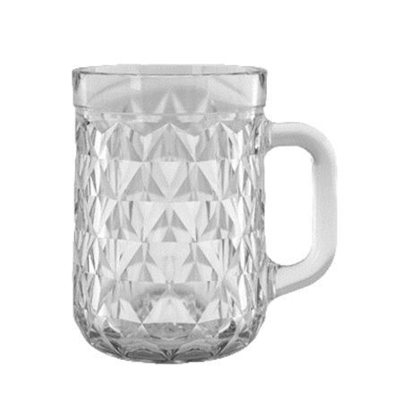 Набор кружек Ева Гласс ромб/плетенка, прозрачные, 2х400 мл