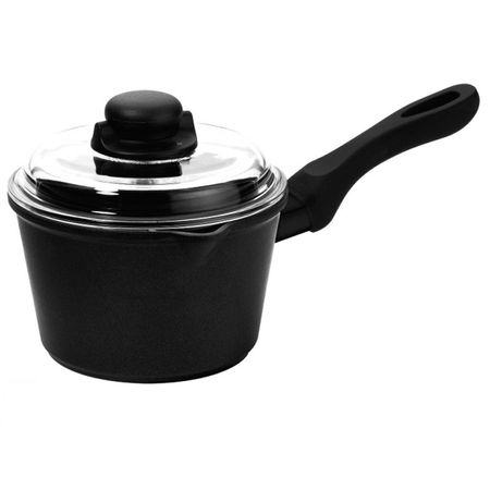 Ковш с крышкой Risoli Blackplus 16 см 1,5 индукция ковш с крышкой hitt flammkuchen ной для индукционных плит 1 9 л