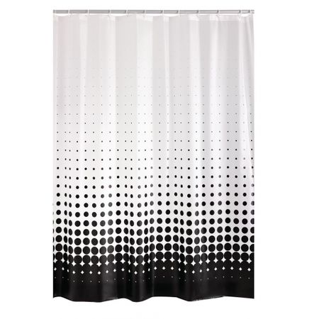Штора для ванной Ridder Blacky белая с черным 240х180 см