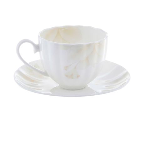 Набор 6/12 чашки кофейные с блюдцами 150мл кремовые Hatori портативные кофейные чашки из пшеничной соломы