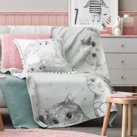 Плед Togas Китти серый с зеленым 150х200 см