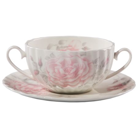 Бульонница с блюдцем Hatori Шиповник 370 мл бульонница узоры с ручкой 670 мл