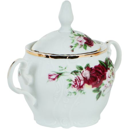 Сахарница с крышкой Bernadotte Английская роза 0,30 л сахарница из нержавеющей стали серебряная золотая с крышкой и ложкой