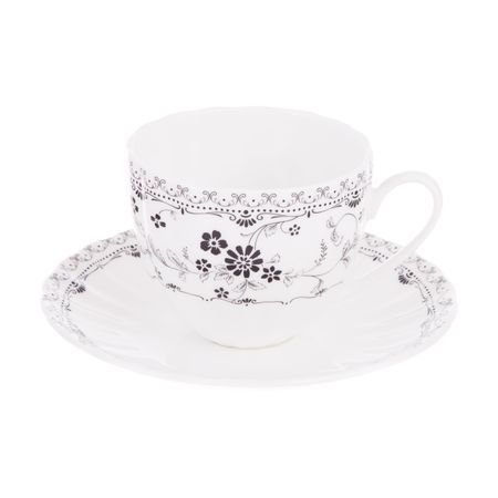 Набор 6/12 чашки кофейные с блюдцами 240мл дэйзи блэк Hatori Н 1132000 /12882 портативные кофейные чашки из пшеничной соломы