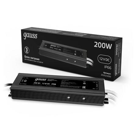 Блок питания Gauss 200W 12V IP66 1/5 hidance usb резистор электронная нагрузка 10 шт