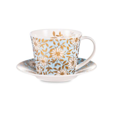 Чашка чайная с блюдцем Dunoon Аква Айлей 350 мл чашка чайная french garden lovebirds 230 мл блюдце голубой