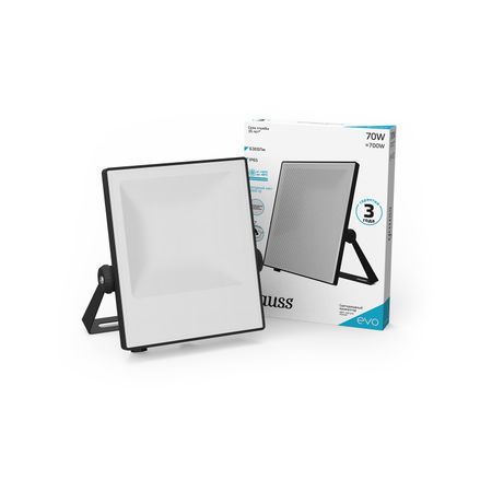 Прозжектор светодиодный Gauss evo 70w ip65 6500k ik07 черный zodolamp светодиодные прожекторы 50 100 200 300 400 500 вт