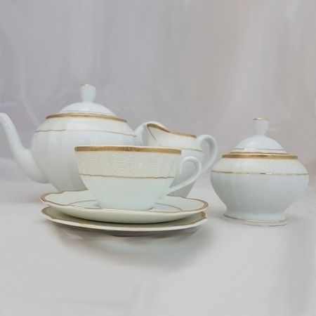 Сервиз чайный Porcelana Bogucice Madera 6 персон 15 предметов чайник с чашкой porcelana bogucice tropico 1 персона