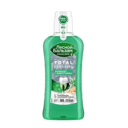 Ополаскиватель для полости рта Лесной Бальзам Total Комплекс Антиналет с Морской солью, 400 мл