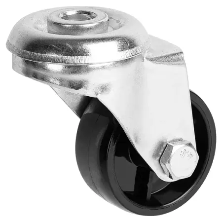 Колесо поворотное без тормоза 40 мм до 30 кг с болтом М8 цвет черный 4 шт ролики с резьбой m6 крошечные поворотные колеса для покупок без с тормозами раздвижное колесо из мягкой резины из тпэ 241b 11 кг загрузка