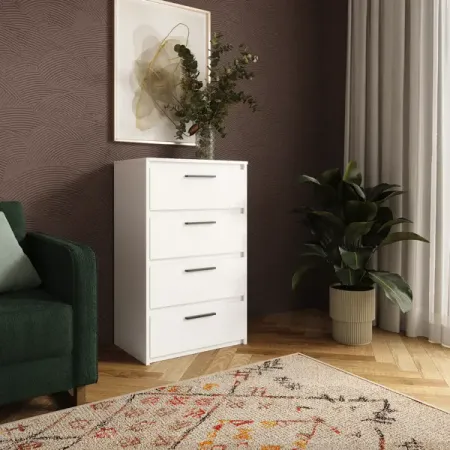 Комод Лион 4 ящика 60х100.2х41.7 см ЛДСП цвет белый комод мальта 6 ящиков 1603x764x480мм белый лдсп