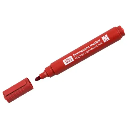 Маркер перманентный Office Space красный 3 мм чернила для маркера zjmzym 50 мл
