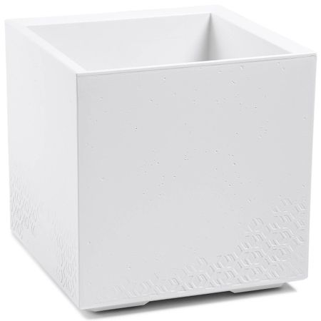 Кашпо на колесах с с дренажной системой Lamela Karo 40x40 белый классическое кашпо lamela sp zo o lilia с вкладышем серое 19х36 4 см