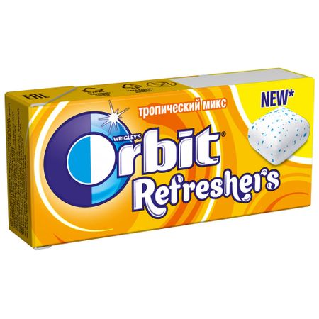 Жевательная резинка Orbit Refreshers Тропический микс, 16 г живица смолка жевательная с прополисом 5