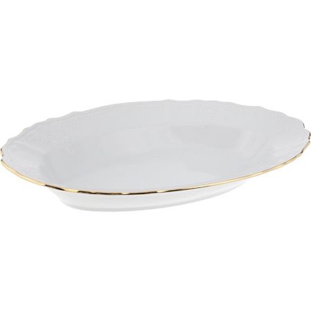 Блюдо овальное Thun 24 см декор отводка золото