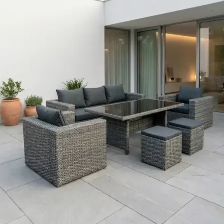 Набор садовой мебели для отдыха Greengard Гавр металл серый диван кресло 2 шт пуф 2 шт стол п образный диван king modool велюр alkantara серый