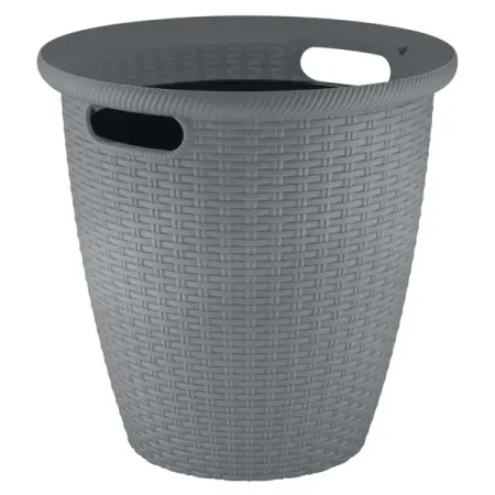 Кашпо для цветов Ingreen Rattan Ø50 27 л вулканический серый бутылочница lemax 150мм с боковым креплением 450х110х470мм вулканический серый