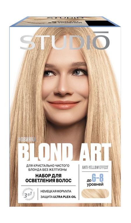 Studio Professional Blond Art Набор для осветления волос до 6-8 уровней из 5 магнитных пузырьковых уровней nvzhangchen зелёного а