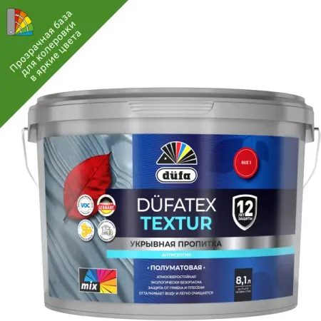 Пропитка защитно-декоративная Dufa Textur полуматовая прозрачная 8.1 л