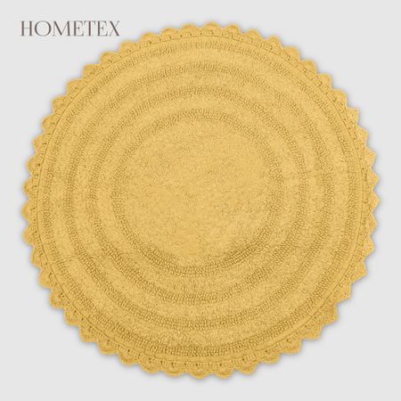 Коврик для ванной круглый Hometex 60 см горчичный кашпо lamela atena d14 h12 см 1 4л горчичный