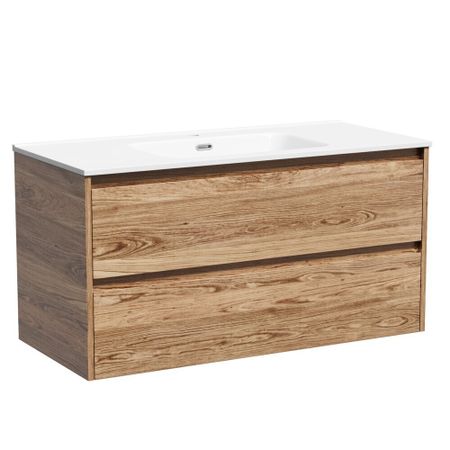 Тумба под раковину Sancos Libra 100 см подвесная дуб галифакс натуральный (LB100EG)