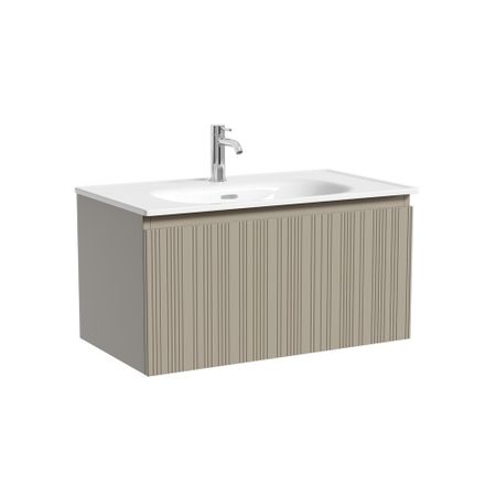 Тумба под раковину Sancos Code 80 см подвесная серая платина (CD80GP)