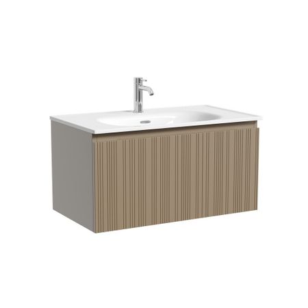 Тумба под раковину Sancos Code 80 см подвесная серо-бежевая (CD80GB)