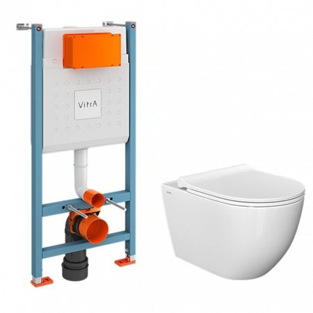 Комплект инсталляции Vitra с унитазом VitrA Mia Round и сиденьем микролифт (9873B003-7205) kingchange android 14 7 2 din автомобильное мультимедийное радио стерео для suzuki grand vitra 3 2005 2015 carplay auto gps 360 bt rds