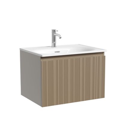 Тумба под раковину Sancos Code 60 см подвесная серо-бежевая (CD60GB)