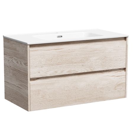 Тумба под раковину Sancos Libra 90 см подвесная дуб галифакс натуральный (LB90EG)
