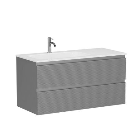 Тумба под раковину Sancos Folk 100 см подвесная левая ergraut soft (FL100LES)