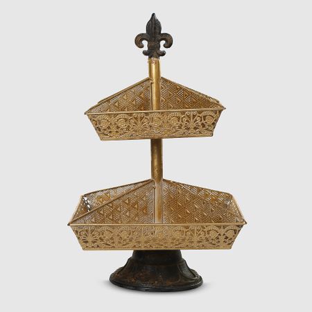 Подставка Dekor pap двухъярусная металлическая 28х46 см подставка для украшений rasalhaguer мраморная металлическая