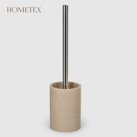 Держатель с ершиком Hometex из полирезина бежевый