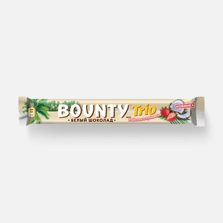 Батончик Bounty Trio райская клубника 78 г siberian nutrogunz протеин сывороточный wfw вкус клубника 0 9кг сухая смесь