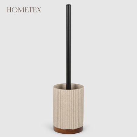 Держатель с ершиком Hometex из полирезина бежевый