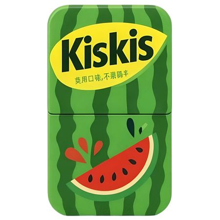 Конфеты мятные Kiskis без сахара, арбуз 21 г конфеты rondo арбуз освежающие 30 г