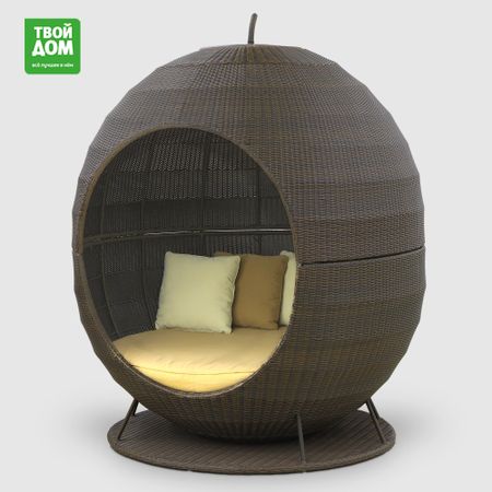 Диван-шезлонг Rattan grand Apple коричневый 170х170х220 см диван boss grand велюр роял агат