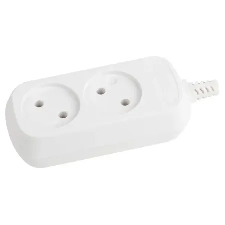 Колодка для удлинителя Эра KX-2 2 розетки без заземления 2200 Вт цвет белый 94n 16a защита от перегрузки kuoyuh автоматический выключатель для удлинителя питания 1 упаковка