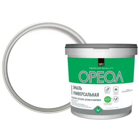 Эмаль универсальная Ореол матовая цвет белый 1.1 кг qm18 62 мм универсальная развертка седла клапана одноразовое лезвие инструмент для авторемонта