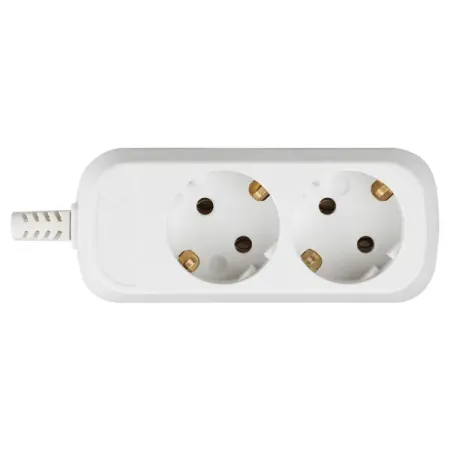 Колодка для удлинителя Эра KX-2e 2 розетки с заземлением 3500 Вт цвет белый 94n 16a защита от перегрузки kuoyuh автоматический выключатель для удлинителя питания 1 упаковка