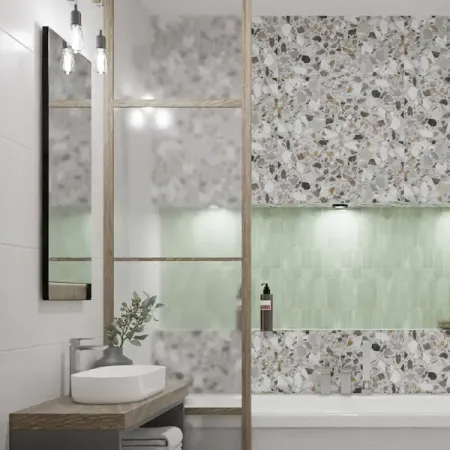 Настенная плитка Azori Salieri Green 31.5x63 см 1.79 м² глянцевая цвет зеленый плитка настенная azori sandstone decor 1 31 5х63 бежевые листья