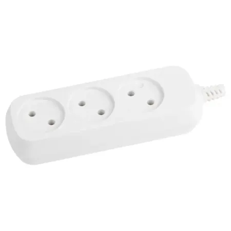 Колодка для удлинителя Эра KX-3 3 розетки без заземления 2200 Вт цвет белый 94n 16a защита от перегрузки kuoyuh автоматический выключатель для удлинителя питания 1 упаковка