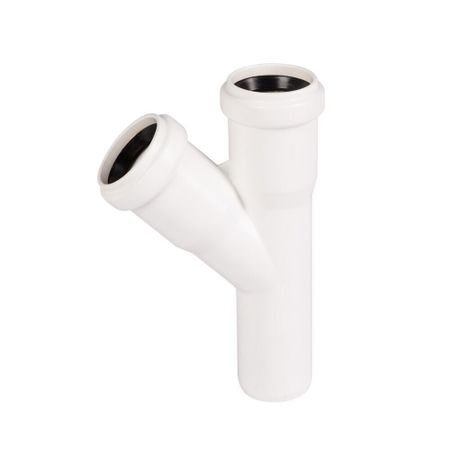 Тройник Ostendorf HTEA d32 мм 45° пластиковый белый для внутренней канализации (559600) тройник для внутренней канализации elite ртп малошумный белый 50х50мм 87гр