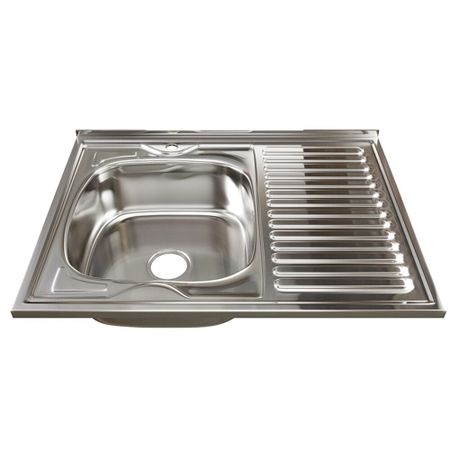 Мойка для кухни Mixline 80х60х18 см накладная левая с крылом с сифоном сталь (528180) мойка накладная ukinox стандарт eco4 левая 800х600х145мм