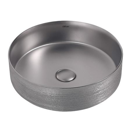 Раковина Abber Bequem 40 см накладная серебро матовое (AC2109BSM)