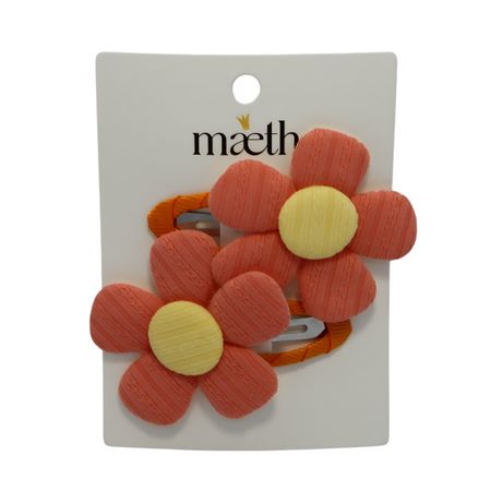 Набор заколок для волос Maeth Цветок оранжевый 2 шт