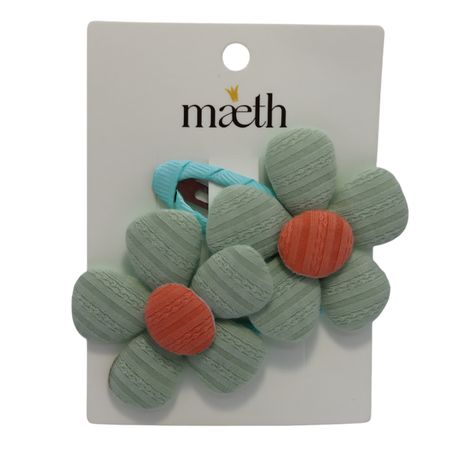 Набор заколок для волос Maeth Цветок зелёный 2 шт